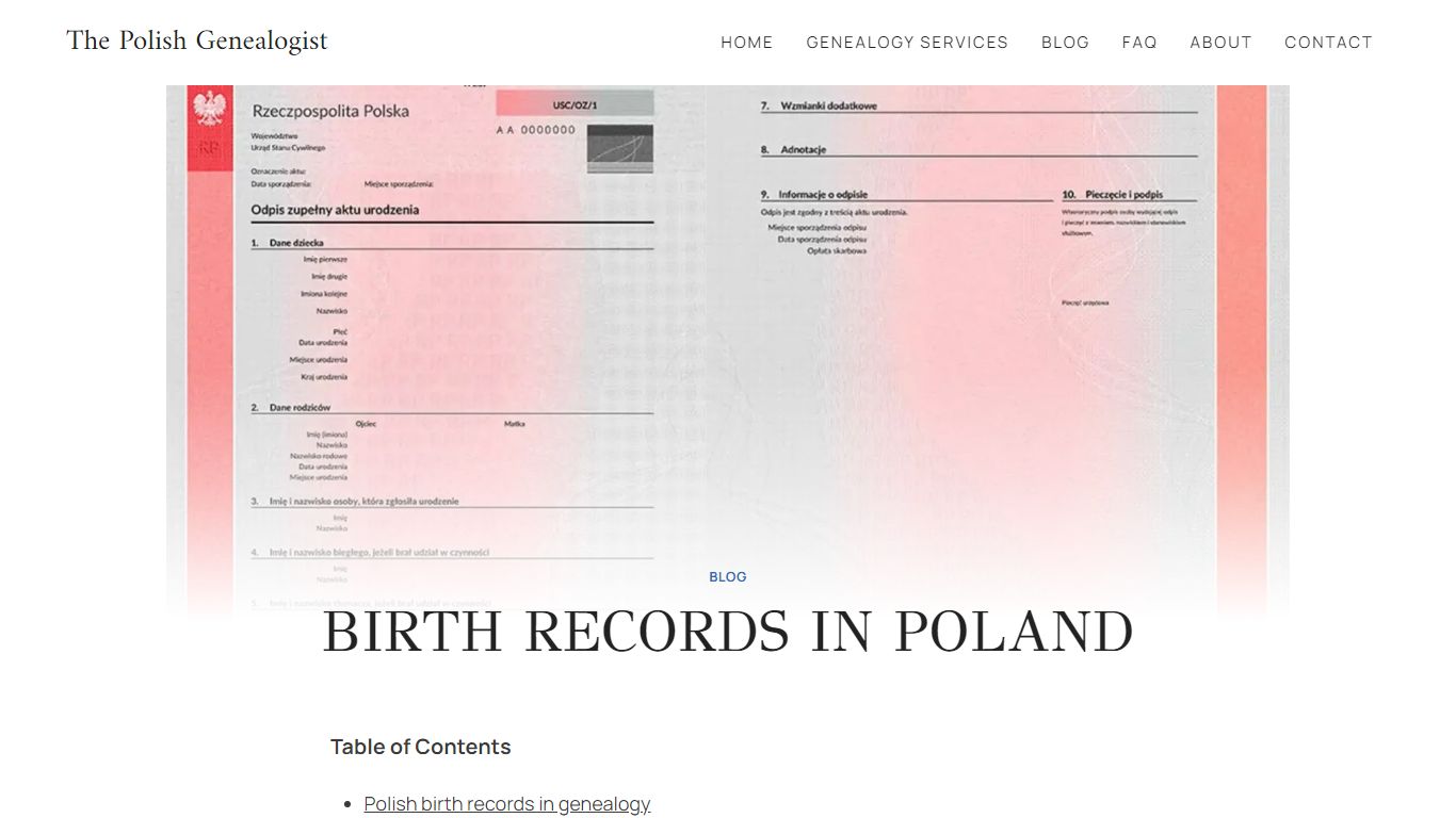 Birth Records in Poland - The Polish Genealogist
